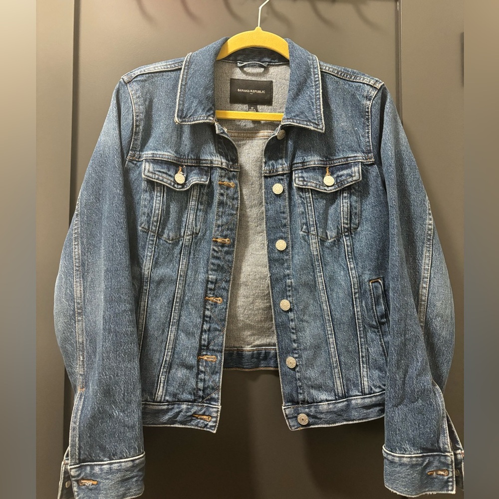 Banana Republic Dark Wash Denim Jacket Unlined